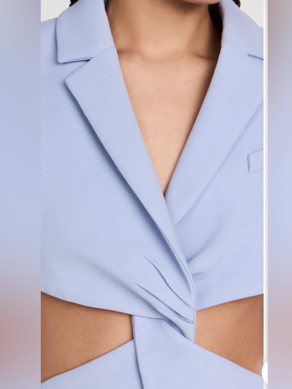 $1,150 MRSP | Coperni | Twisted Cut Out Tailored Jacket | Pale Lavender | US 10 - Picture 4 of 16